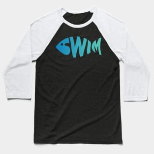 Swim Creative Fish Design Baseball T-Shirt